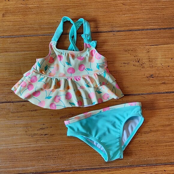 Shelloha Baby Girl Two Piece Swimsuit UPF50+  Size 12 Months - Picture 1 of 5
